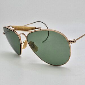 Willson 1/10 12k GF Gold Frame Green G-15 Glass Lens WW2 Aviator Sunglasses USA